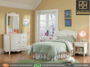 Set Kamar Tidur Anak Minimalis Putih Solid