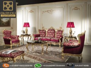 Set Sofa Tamu Mewah Terbaru Barocco Gold
