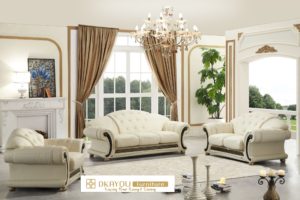 Set Sofa Tamu Mewah Modern Putih Versace