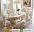 Set Meja Makan Mewah Klasik Italian Luxury Victorian White SMM264