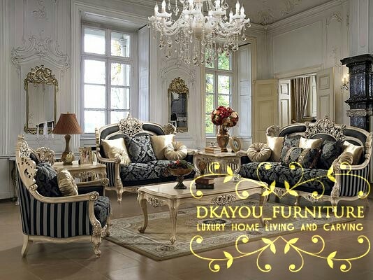 Set Kursi Sofa Ruang Tamu Ukir Klasik Terbaru