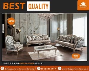 Sofa Klasik Modern Set Kursi Tamu Mewah Mebel Jepara